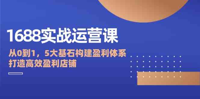 图片[1]-1688实战运营课：从0到1，5大基石构建盈利体系，打造高效盈利店铺-生财有道