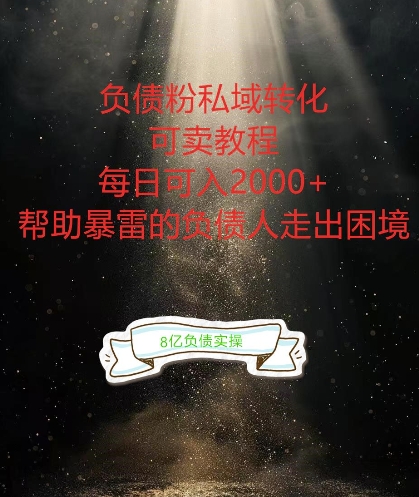 图片[1]-负债粉掘金计划，帮助负债者解决问题，债务规划，债务重组，最好的变现方式【揭秘】——生财有道创业网-生财有道