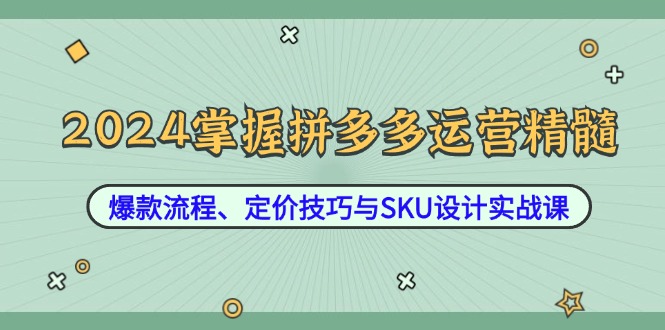 图片[1]-（12703期）2024掌握拼多多运营精髓：爆款流程、定价技巧与SKU设计实战课_生财有道创业网-生财有道