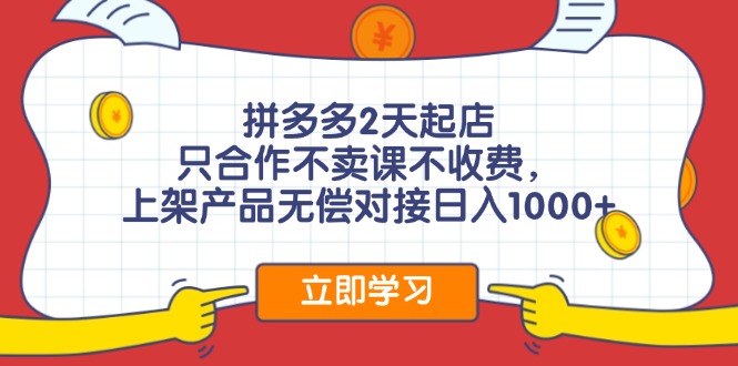 图片[1]-（12356期）拼多多0成本开店，只合作不卖课不收费，0成本尝试，日赚千元+_生财有道创业网-生财有道