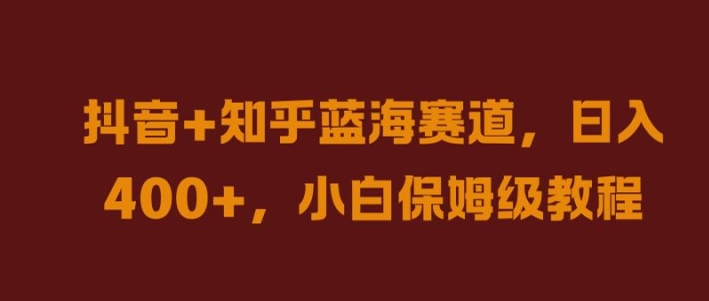 图片[1]-抖音+知乎蓝海赛道，日入几张，小白保姆级教程【揭秘】——生财有道创业网-生财有道