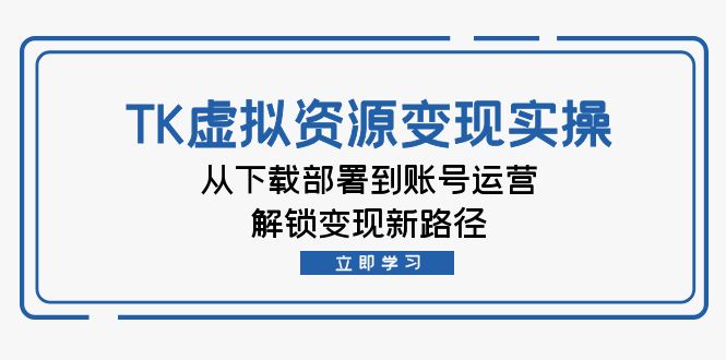 图片[1]-（12770期）TK虚拟资料变现实操：从下载部署到账号运营，解锁变现新路径_生财有道创业项目网-生财有道