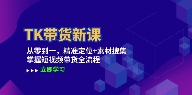 图片[1]-（12588期）TK带货新课：从零到一，精准定位+素材搜集 掌握短视频带货全流程_生财有道创业网-生财有道