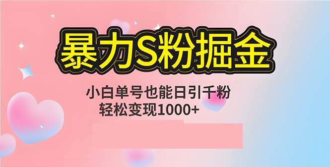 图片[1]-（12778期）单人单机日引千粉，变现1000+，S粉流量掘金计划攻略_生财有道创业项目网-生财有道