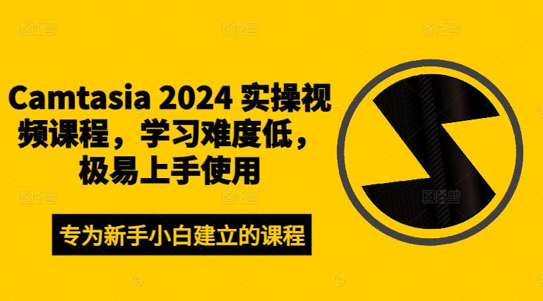 图片[1]-Camtasia 2024 实操视频课程，学习难度低，极易上手使用——生财有道创业网-生财有道