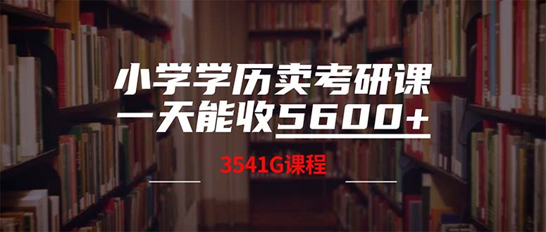 图片[1]-（12556期）小学学历卖考研课程，一天收5600（附3580G考研合集）_生财有道创业网-生财有道