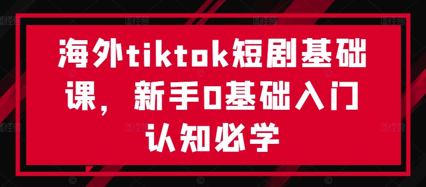 图片[1]-海外tiktok短剧基础课，新手0基础入门认知必学——生财有道创业网-生财有道