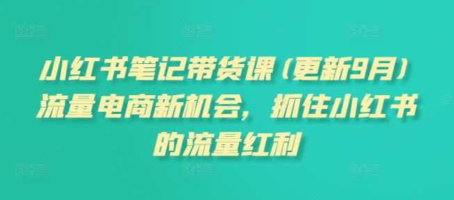 图片[1]-小红书笔记带货课(更新9月)流量电商新机会，抓住小红书的流量红利——生财有道创业网-生财有道