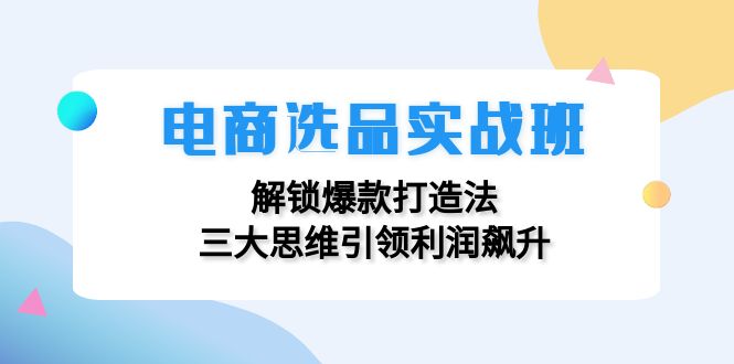 图片[1]-（12398期）电商选品实战班：解锁爆款打造法，三大思维引领利润飙升_生财有道创业网-生财有道