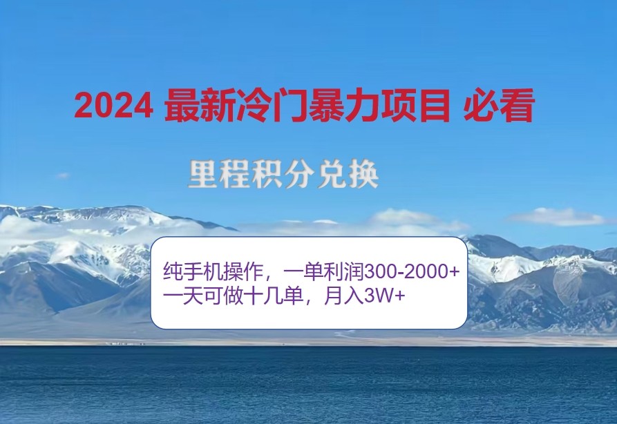 图片[1]-2024惊爆冷门暴利，里程积分最新玩法，高爆发期，一单300+—2000+_生财有道创业网-生财有道